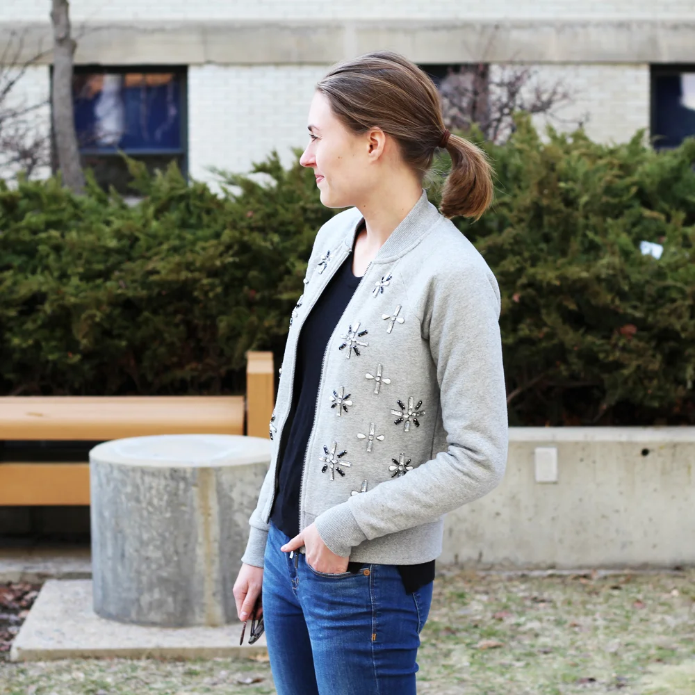 Bomber jacket with sweater store